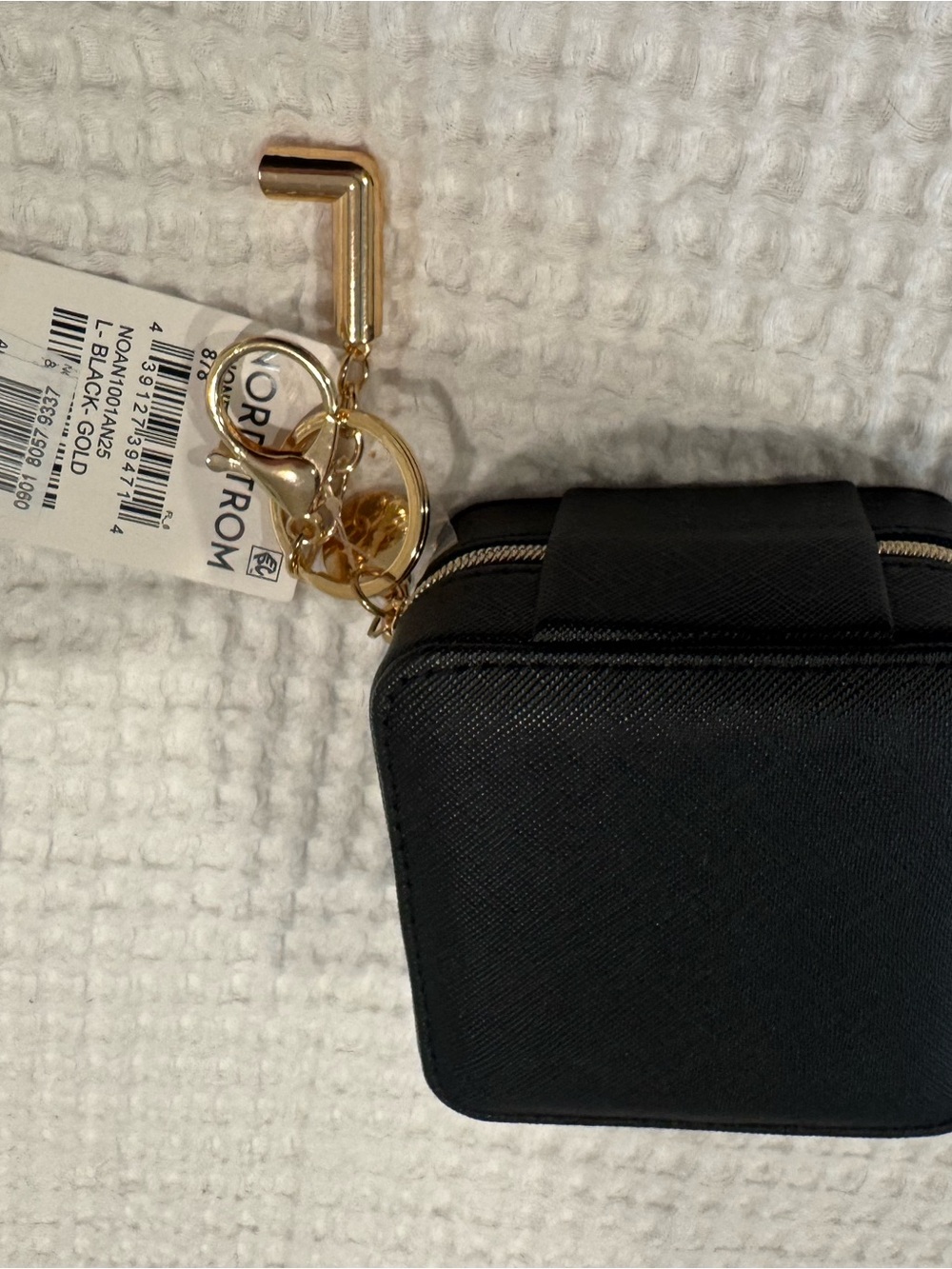 Nordstrom Black Travel Jewelry Case with Gold Hardware
